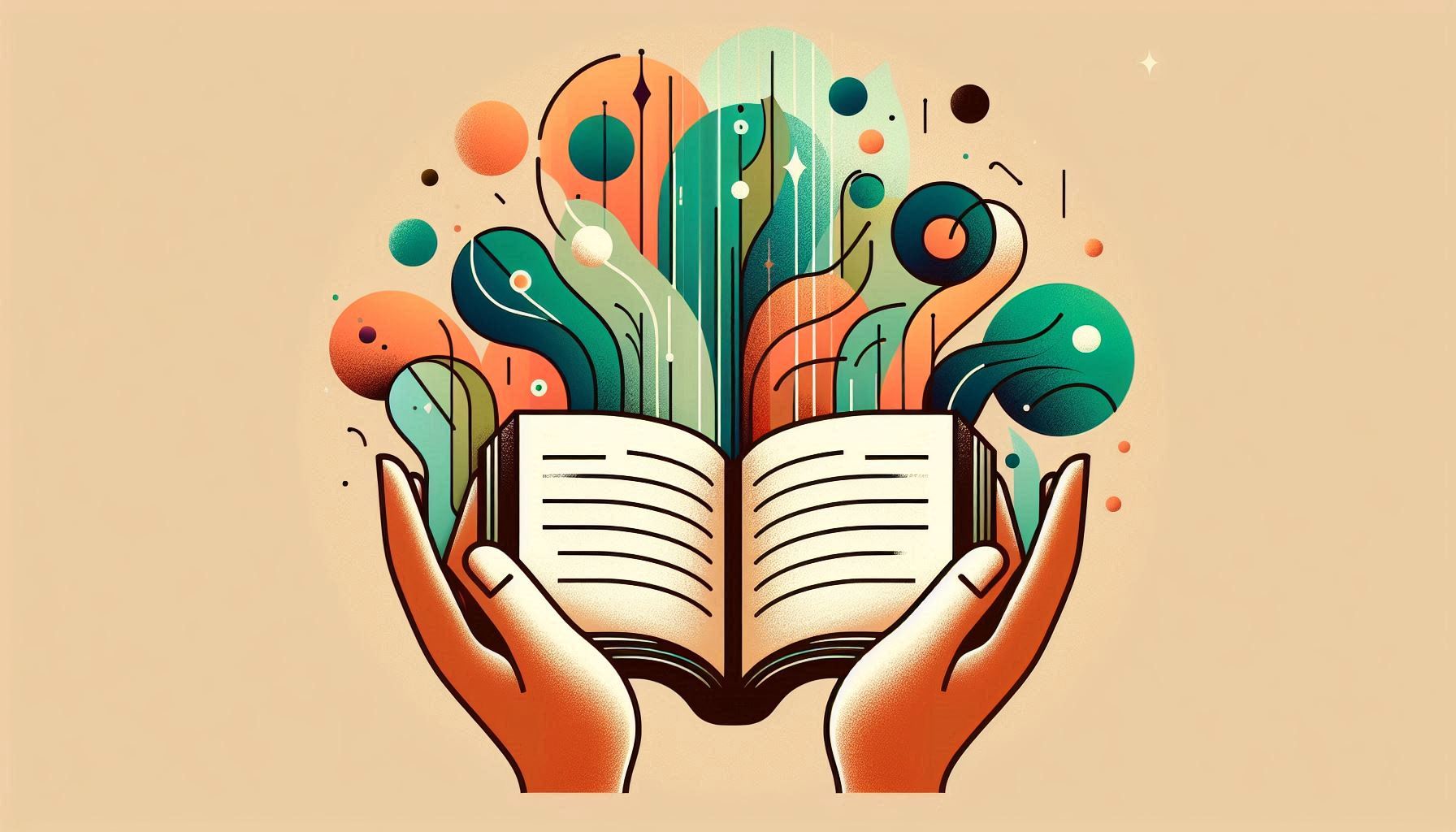 Illustration stylisée de mains tenant une Bible
